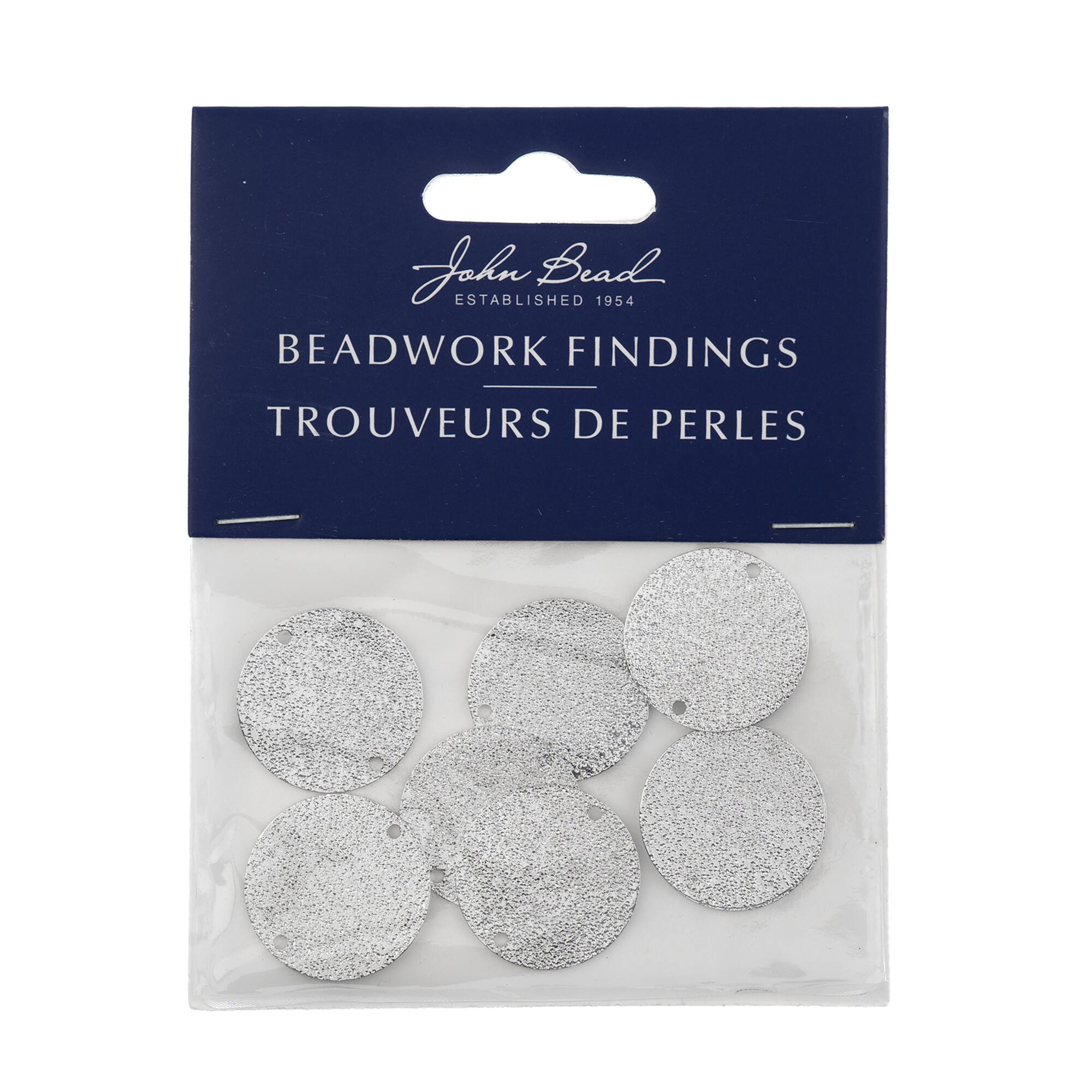 John Bead Silver Round Circle with Holes Pendants